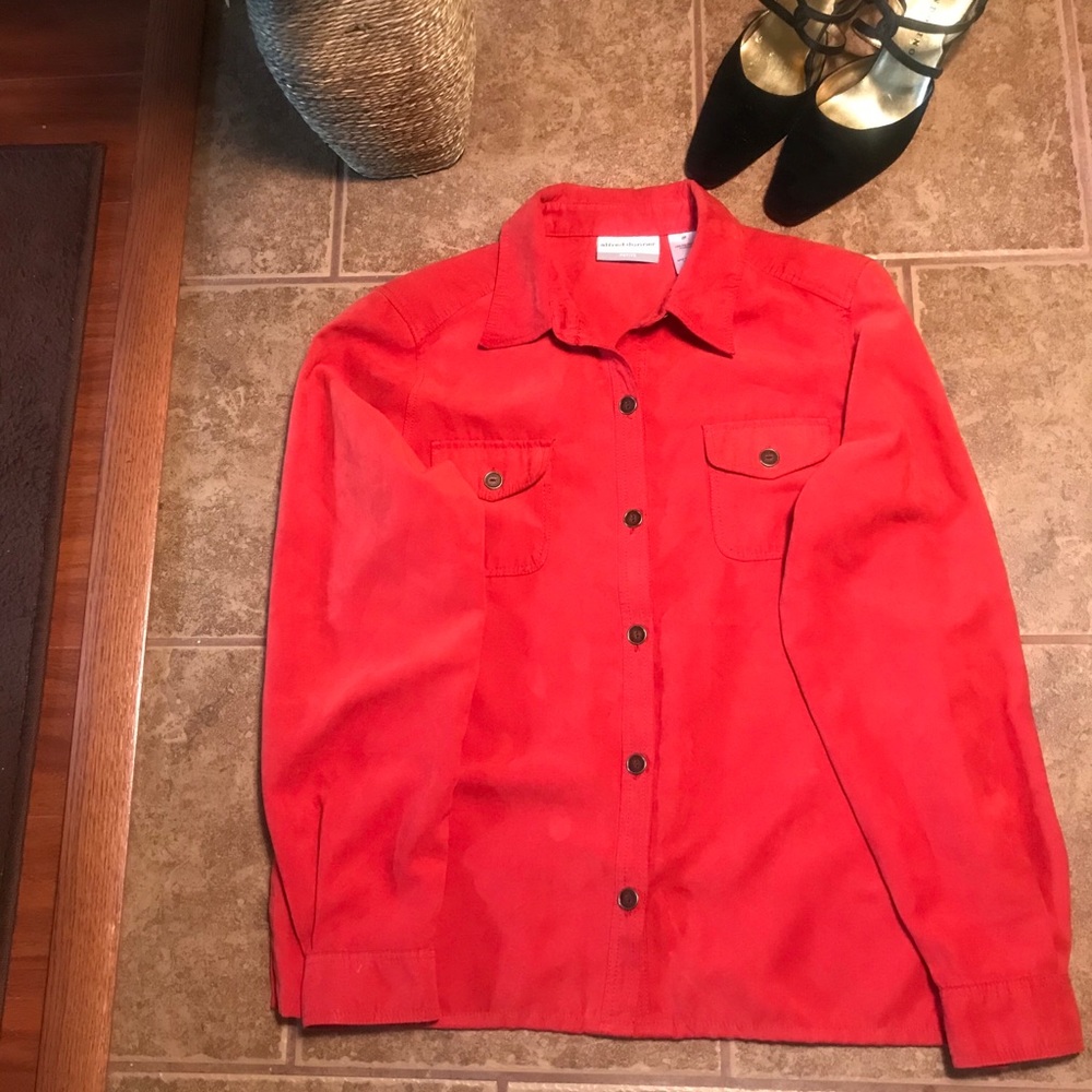 Alfred Dunner burnt orange button down top